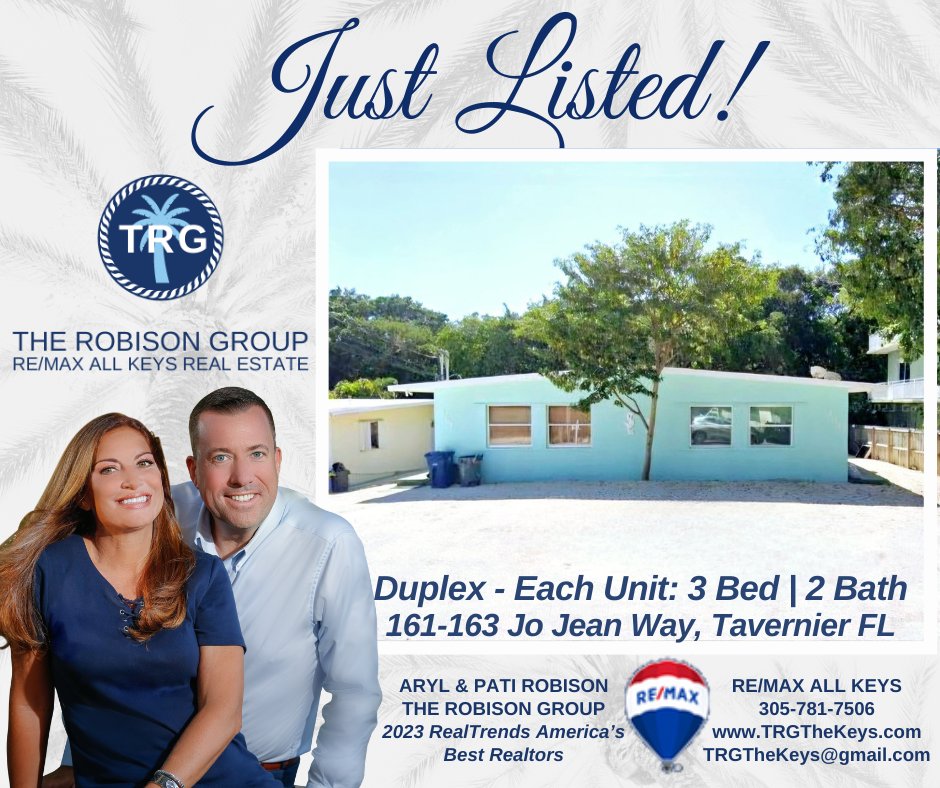 TheRobisonGroup's tweet image. 💥Just Listed!💥DUPLEX!
📍 163 Jo Jean Way, Tavernier
💲 $850,000
🔹️6 Bed | 4 Bath | 2240SF
🔹️Recently Remodeled
🔹️CBS w/Concrete Roof
🔹️Income Producing
For More Information: rem.ax/JoJean
#keylargoflorida #keylargorealestate #floridakeys #floridakeysrealestate