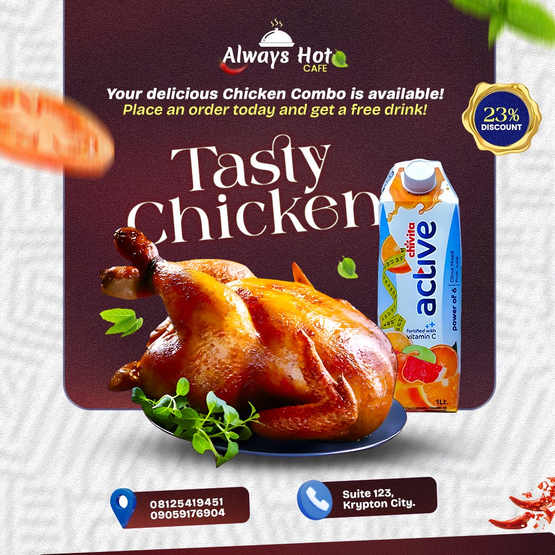 It's been a while on this space!  

Here are some flyer designs I created using Adobe PageMaker and Microsoft Word for Always Hot Cafe.  

Kindly engage. I would love to hear your thoughts!