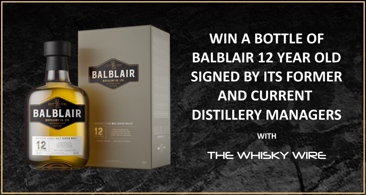 WIN a bottle of Balblair 12 Year Old signed by its former and current Distillery Managers. RT + Follow <a href="/TheWhiskyWire/">Steve Rush</a> for your chance to win: buff.ly/4f64kr3 (t's &amp; c's apply) #BalblairComp #BeInItToWinIt #Scotch #Whisky