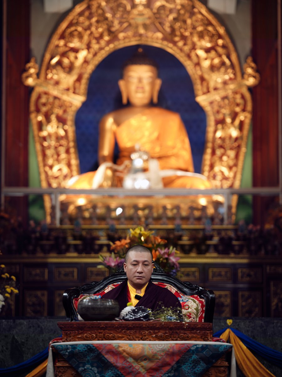karmapaorg's tweet photo. Many students from East and West have gathered again at the Karmapa International Buddhist Institute (KIBI) this year for the annual Public Meditation Course, which started on the 1st of December, 2024.

Every day, Thaye Dorje, His Holiness the 17th Gyalwa Karmapa, leads the last of the four daily sessions. He generally starts the session by giving a Dharma talk and answering the student’s questions, and then guides a practice of Chenrezig, the meditation aspect embodying enlightened compassion. Karmapa’s sessions are streamed live on this page:https://t.co/62QyxGsTsw

In the morning, Ven. Drubpon Nyigyam Rinpoche from Sharminub Retreat Centre in Kathmandu confers Sojong vows to the participants who wish to engage in this practice. He also gives instructions on the third of the Four Foundational Practices (Ngondro), the Mandala Offering.

Furthermore, Ven. Khenpo Tsering Samdrup gives explanations on Tilopa’s “Ganges Mahamudra”, and Ven. Khenpo Chochok continues his teaching on the “Gyu Lama” (Uttaratantra Shastra), the “Treatise on the Sublime Continuum”.

Please enjoy a selection of pictures from the first few days of the Public Meditation Course.

https://t.co/KgS7hxtzYY