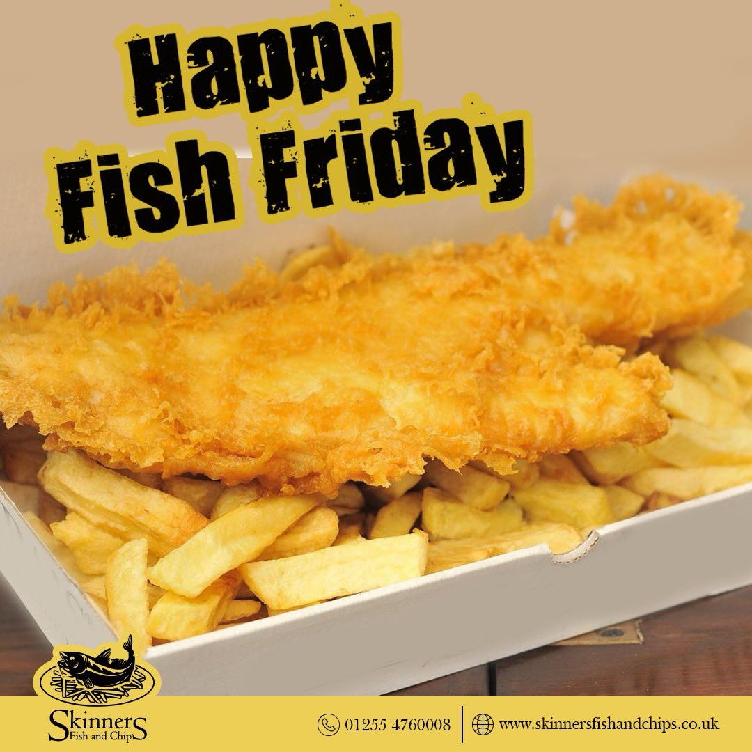 SkinnersClacton's tweet photo. It's #FishFriday π What's everyone up to this evening?
#fishandchips #fishandchipsclacton #foodie #clacton #food #chips #bestfishandchips #callandcollect #clactononsea https://t.co/Xx2ZzN3AjJ