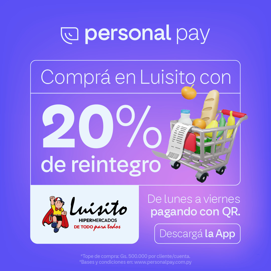 personalpaypy's tweet image. De lunes a viernes ahorrás en Luisito con Personal Pay. 🛒 ¡Aprovechá este beneficio pagando con QR! #PersonalPay