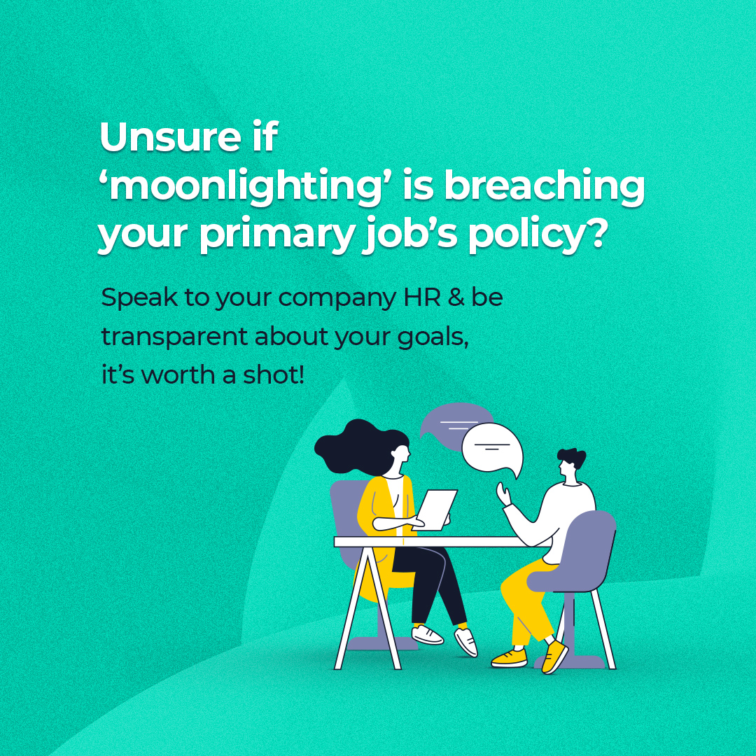 kreditbee's tweet photo. With the changing nature of work set-ups and hybrid office policies, ‘moonlighting’ has become increasingly popular.
We’re breaking down ‘moonlighting’ so you can decide if its right for you, and to approach it in the right way.

#KreditBee #KreditBeeApp #KreditBeeIndia #KreditBeeHainNa #Gigonomics #FinancialTips #FinancialEducation #MoonLighting

[KreditBee, KreditBeeApp, KreditBeeIndia, KreditBeeHainNa, Gigonomics, FinancialEducation, FinanicialTips, MoonLighting]