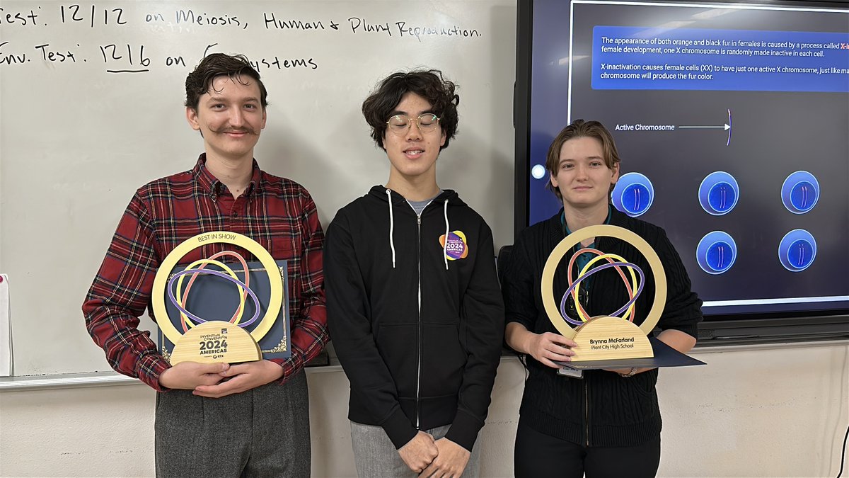 HCPS_STEM's tweet image. In July, HCPS student, Daniel Park, won Invention Convention America&apos;s Best in Show award with his STEM Fair project. Yesterday, we honored the Ts who supported him through the research &amp;amp; design process. Congrats to Chelsea Swats, Brynna McFarland &amp;amp; Aidan McFarland.