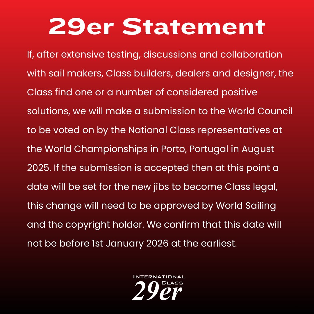 Update from the 29er class.
