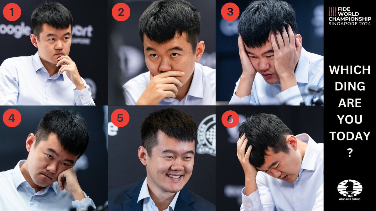 FIDE_chess's tweet photo. Which Ding are you today? 

#DingGukesh
📷 Eng Chin An and Maria Emelianova https://t.co/Nf7tHUT00P