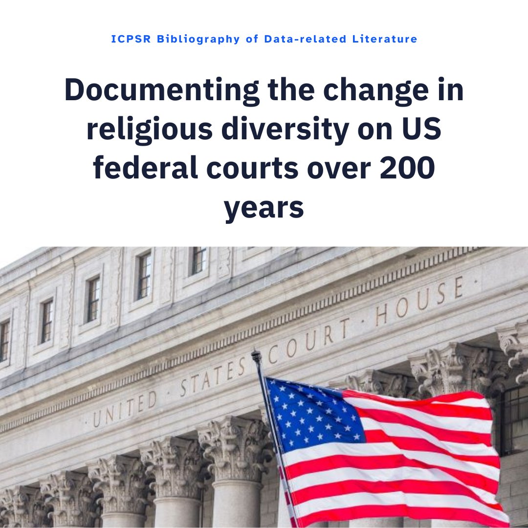 ICPSR's tweet image. Discover how religious diversity has changed in US federal courts over the past 200 years in the ICPSR Bibliography of Data-Related Literature: myumi.ch/DE7vB

#SocialScience #Research #DataLiterature