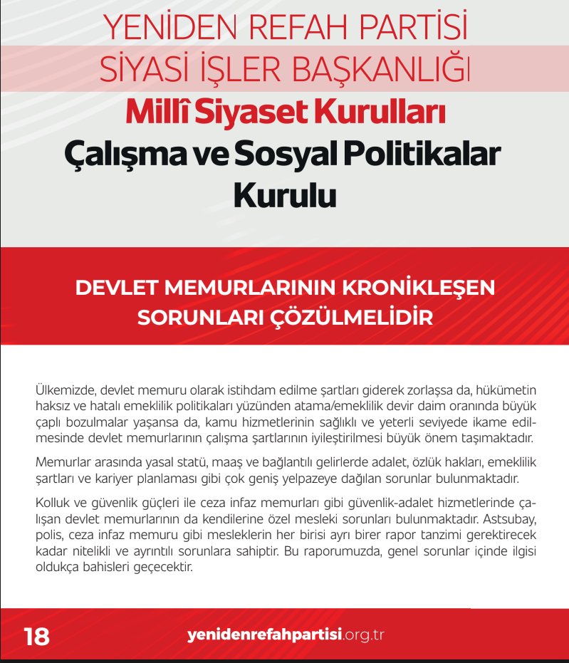 _ErcanOzcelik's tweet photo. Bu haftanın @rprefahpartisi Bülteninde, Çalışma ve Sosyal Pol. Kurulumuzun "DEVLET MEMURLARININ KRONİKLEŞEN SORUNLARI ÇÖZÜLMELİDİR" raporu da yer aldı.
#YardımcıHizmetlerSınıfı 
#MemurÖğretmenler 
#MemurEmeklisineAdalet 
#BorçlanmaMağduruMemurlar 
#EşDurumuTayini
@RTErdogan @memetsimsek @isikhanvedat @vedatbilgn @NumanKurtulmus @Yusuf__Tekin