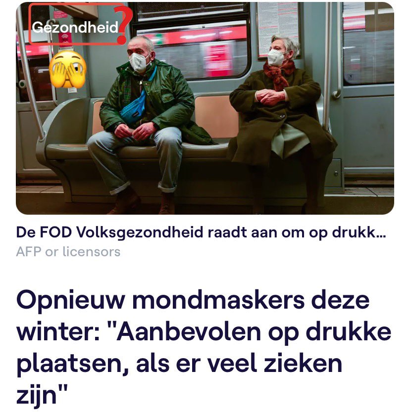 SteviesQuotes's tweet photo. “De Federale Overheidsdienst Volksgezondheid raadt aan om ook de komende winter een mondmasker te dragen.” 

https://t.co/x4ADSVB3o6

(G)een Sinterklaasgeschenk?

Bijzonder symbolisch voor deze dag. Verwijzend naar iets/iemand die niet bestaat met moreel effect. De effectiviteit van mondmaskers bestaat alleen als placebo, in schadelijke zin en als teken van psychologische gehoorzaamheid. Wie doet nog mee? Ik niet!

Al van hypoxia, of het MIES-syndroom gehoord?

https://t.co/rt7Pt6nFHg

Deze studie vat het bewijs samen van 44 experimentele peer-reviewed studies en 65 publicaties betreft de direct aantoonbare en lange termijn bijwerking van mondmaskers. 

Waarom hoofdpijn, neurologische problemen, onverklaarbare vermoeidheid, ademhalingsproblemen, verhoogde bloeddruk enz enz niet zo toevallig zijn. 

Gelieve deze studie te bewaren en zo veel mogelijk te verspreiden waar je kan. 

Weg met de maskers, weg met opgelegde staatsreligie!