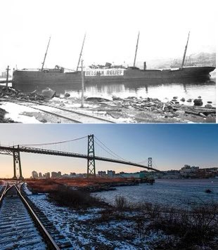 On December 6, 1917, the French cargo ship SS Mont-Blanc, loaded  with high explosives, collided with the Norwegian  Belgian relief  supplies ship  SS Imo in the Halifax Harbour.
The powerful blast killed close to 2,000 people and injured almost 9,000.
#halifax #novascotia