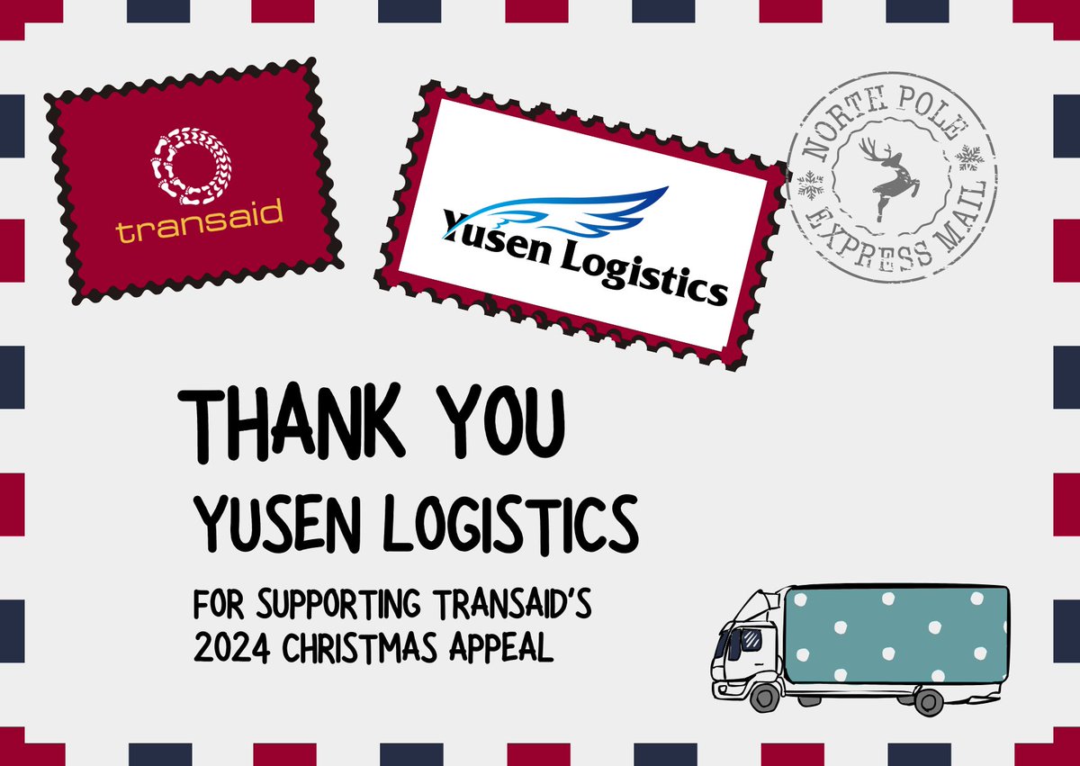Transaid (@transaidorg) on Twitter photo Transaid is incredibly thankful to companies like <a href="/YusenLogisticsE/">Yusen Logistics EU</a> for their generous support for our 2024 Christmas Appeal. ❤️
Join Yusen Logistics and help us tackle severe malaria in rural Zambia: bit.ly/3UPs6QL
#TransaidXmas2024 #christmasspirit #christmasgiving Transaid is incredibly thankful to companies like <a href="/YusenLogisticsE/">Yusen Logistics EU</a> for their generous support for our 2024 Christmas Appeal. ❤️
Join Yusen Logistics and help us tackle severe malaria in rural Zambia: bit.ly/3UPs6QL
#TransaidXmas2024 #christmasspirit #christmasgiving