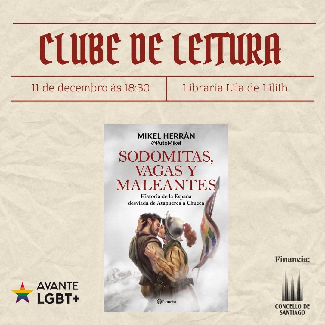 Achégate a próxima xuntanza do noso clube de lectura!!!
Este mércores ás 18h30 na libraría Lila de Lilith.
Se non che da tempo de ler o libro completo non pasa nada, centrarémonos nos capítulos 3, 5, 10, 12 e 17.

Non deixes de vir!!!