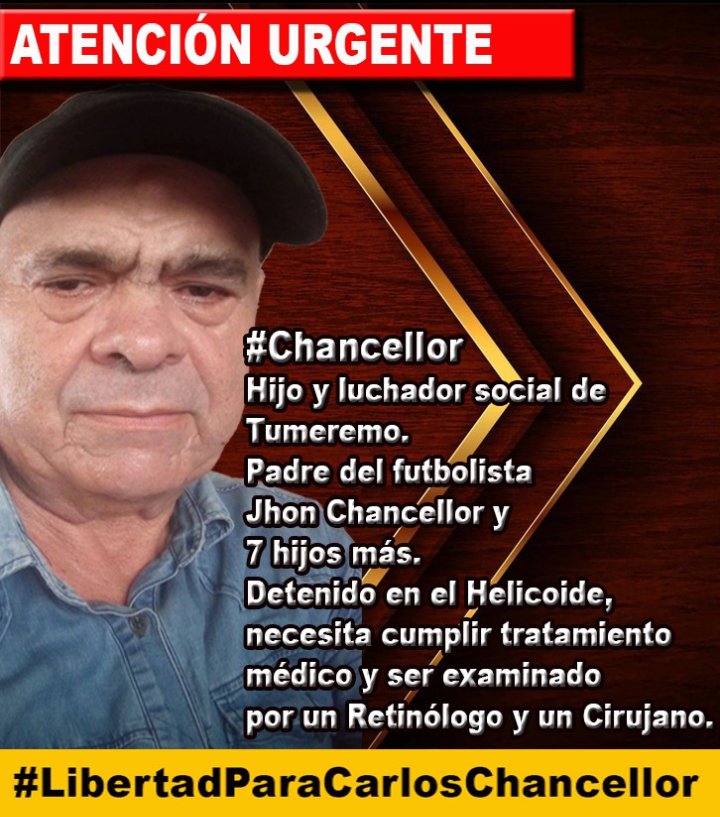 "Es muy duro tener a un hijo gravemente en prision y no poder ni siquiera verlo". Son las tristes y sentidas palabras de la Madre de <a href="/cchancellor_f/">Carlos Chancellor F.</a>, una Madre desconsolada que todos los dias pregunta por su hijo, si esta bien, si ha comido, una Madre de 94 años que sufre cada dia