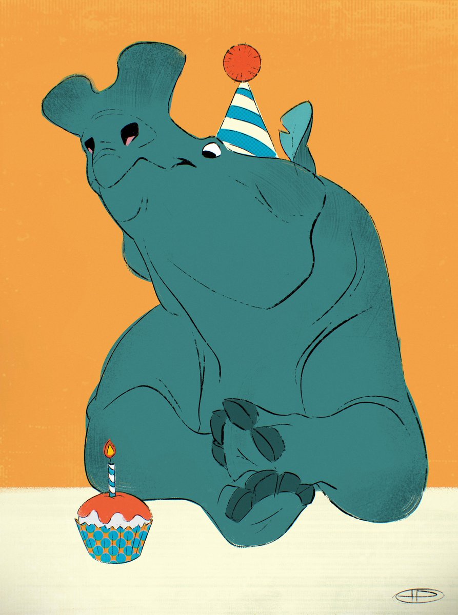 dinodanicus's tweet image. Another one them there #birthdays done snuck up on me, best celebrate with a delicious #cupcake.
#megacerops #paleoart #paleontology #characterdesign #cartoon #prehistoric #retro #illustration