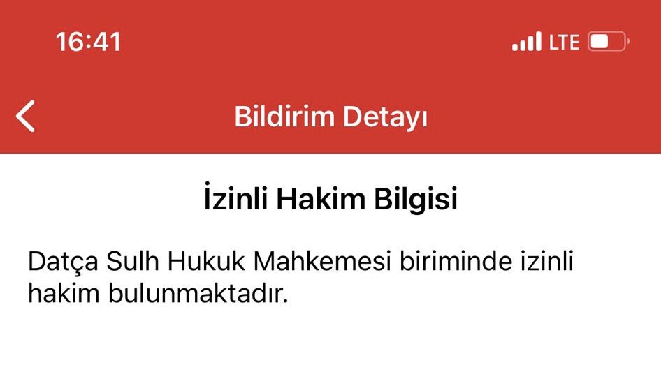 Celse uygulamasında “izinli hakim” bilgisi yer almaktaydı ama az önce bu bilgi “bildirim” olarak geldi.

Kaplumbağa hızıyla da olsa ilerliyoruz.

(Not: “duruşma sabahı rapor alacak hakim” bilgisine henüz erişilemiyor)