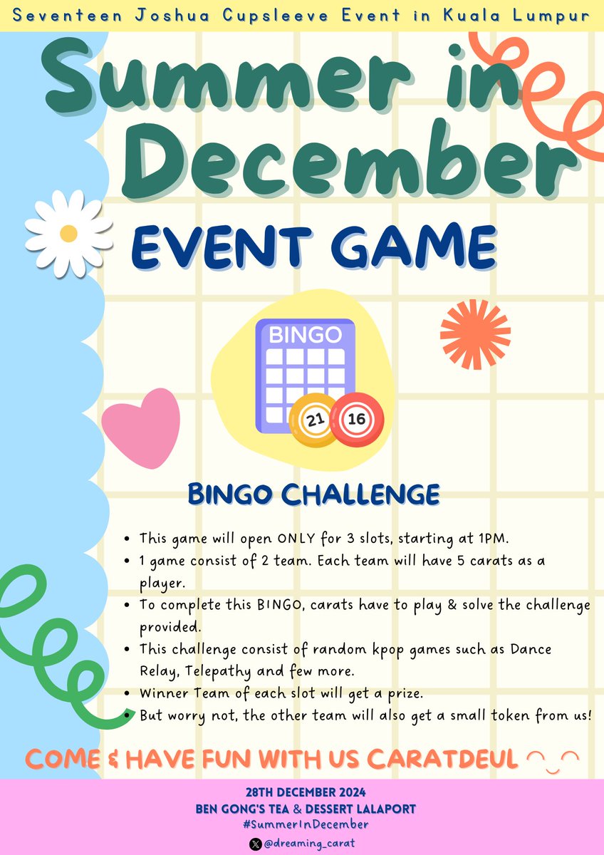 dreaming_carat's tweet photo. ꣑ৎ˙⋆𝓢𝓾𝓶𝓶𝓮𝓻 𝓘𝓷 𝓓𝓮𝓬𝓮𝓶𝓫𝓮𝓻 ۫꣑ৎ˙⋆

Caratdeul, don’t forget to join our game session on dday. Bring along your friends so you guys can have fun together ◠‿◠

ps: we did prepare challenge from k-variety show too https://t.co/E33h9UFsXV