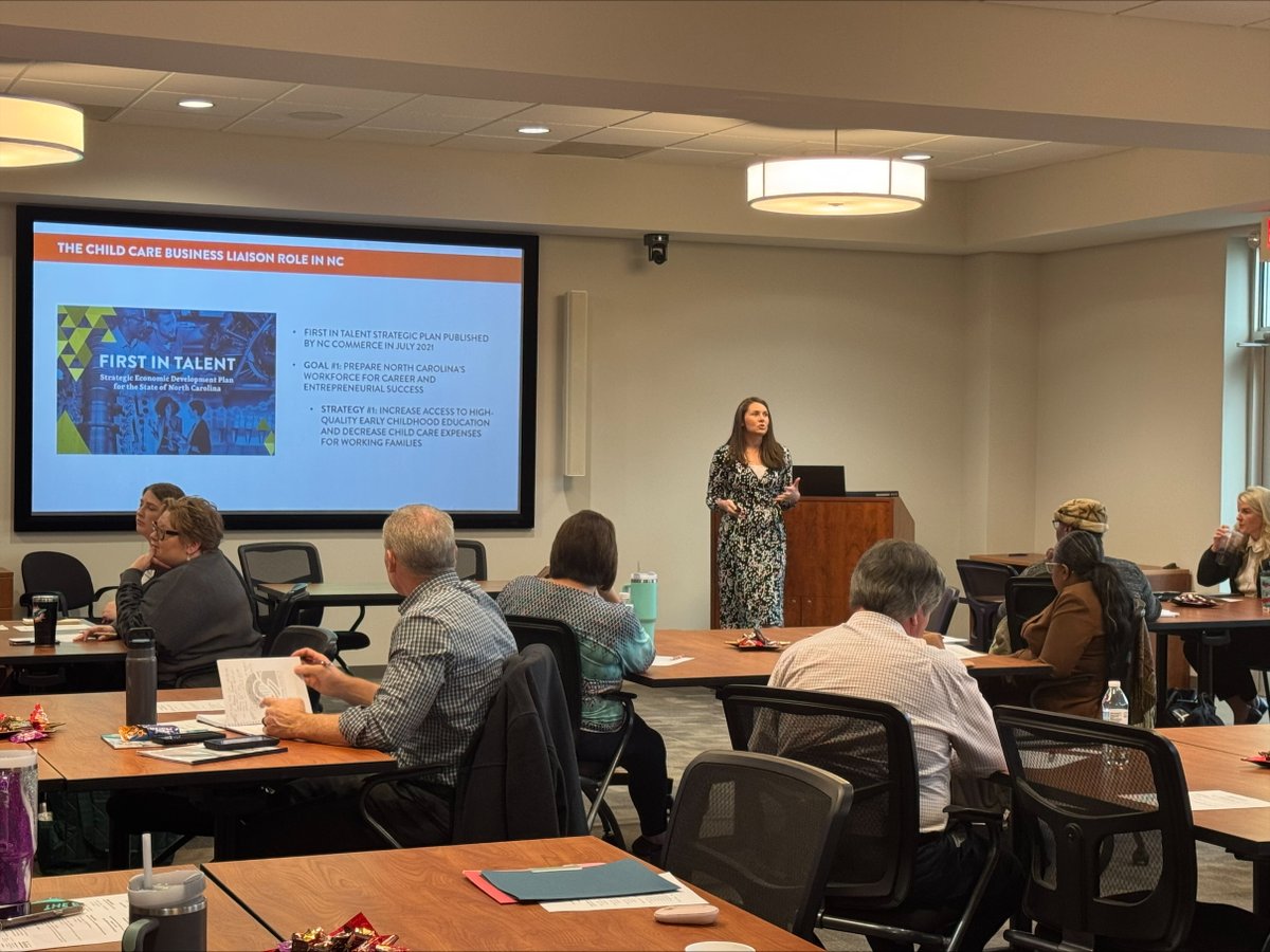 ncworkforce's tweet photo. At the @ncawdb Executive Directors Council meeting on Dec. 2 in Kernersville, guest speakers included our colleagues Samantha Cole, Child Care Business Liaison from @NCCommerce, & Wendy Johnson, Senior Workforce Development Analyst for the #NCWorks Commission. #FirstInTalent https://t.co/aJ7rZRaXwk