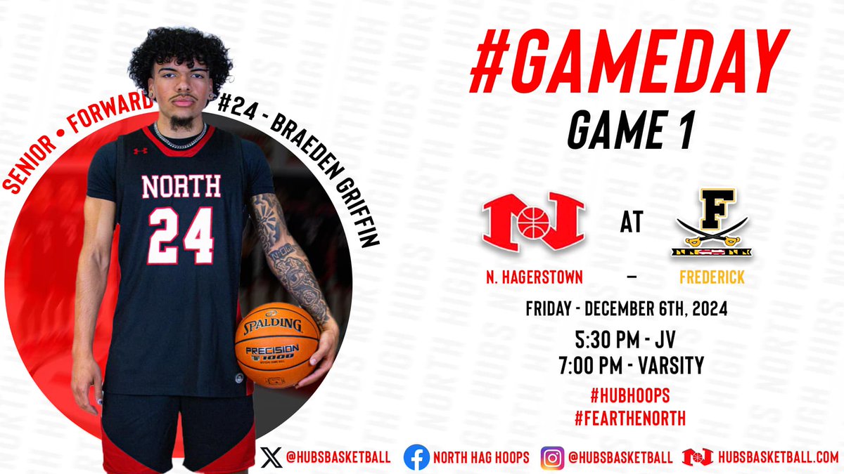 #GAMEDAY

•The Hubs travel to Frederick to open the 2024-25 season with the Cadets. The JV Hubs tip-off at 5:30 PM with varsity to follow. #HUBHOOPS #FEARTHENORTH