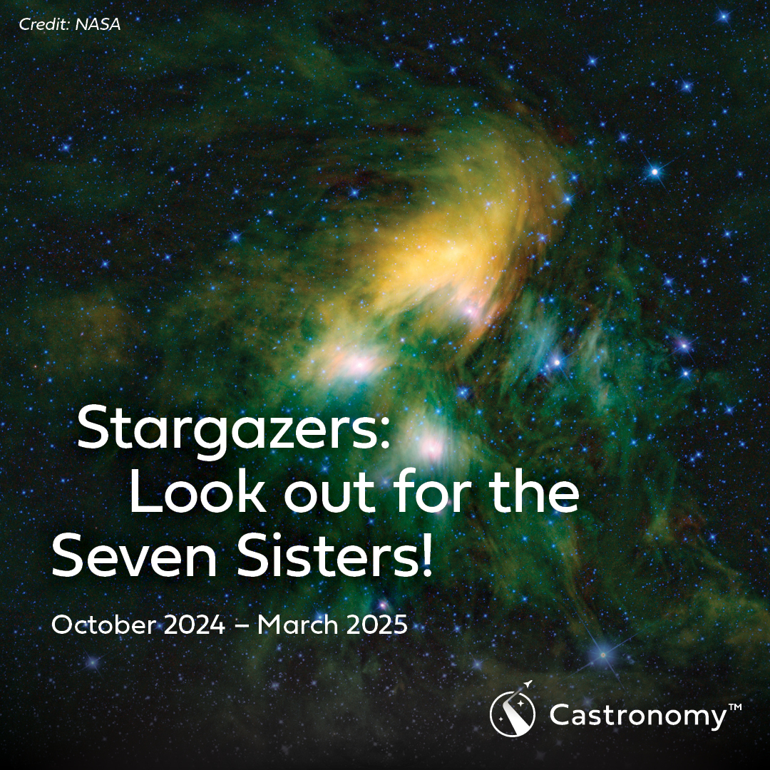 Castrol's tweet photo. The Pleiades or ‘Seven Sisters’ never fail to impress. The best time to observe the Seven Sisters in the Northern Hemisphere is from October to March. 

Share your snaps with us using the hashtag #Castronomy 🌌 https://t.co/wh0Czo9Qig