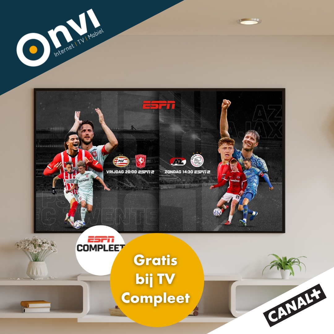 De weekend toppers staan klaar:

⚽Vrijdag: PSV -Twente⚽
⚽Zondag: AZ -AJAX⚽

 #ESPN #CANALPLUS #internet #provider #glasvezel #onvi
