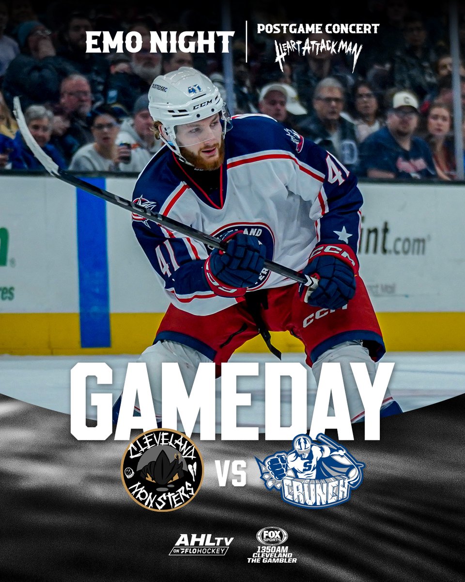 monstershockey's tweet image. 𝐰e𝐋c𝐎M𝐞 𝐓O t𝐇E b𝐋A𝐜K p𝐚R𝐚D𝐄 🤘 

𝐢t's E𝐦o N𝐢g𝐡t + a 1-2-3 F𝐫i𝐝a𝐲 𝐚t t𝐡e F𝐢e𝐥d𝐇o𝐮s𝐞 𝐰i𝐭h a p𝐨s𝐭g𝐚m𝐞 𝐜o𝐧c𝐞r𝐭 𝐟r𝐨m  @HeartAttackMane 🖤

⏰: 7:00 p.m.
📍: @RMFieldHouse 
📺: bit.ly/AHLTVon @FloHockey 
📻: @fs1350