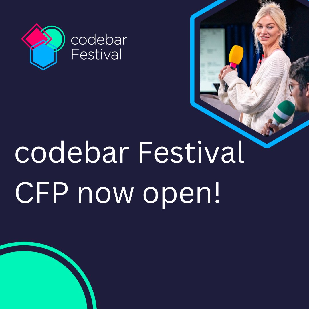 SheCanCodeHQ's tweet image. Speak at codebar Festival 2025! 🚀 @codebar is looking for diverse voices for their 5-day hybrid event (Mar 3-8)!🌟
✨ Workshops (90 min)
✨ Talks (20-30 min) on tech, careers, or wellbeing
📍 Virtual & London
📝 Apply now: forms.gle/a1z9U6X4EQZ2dV…
#WomenInTech #codebarFestival