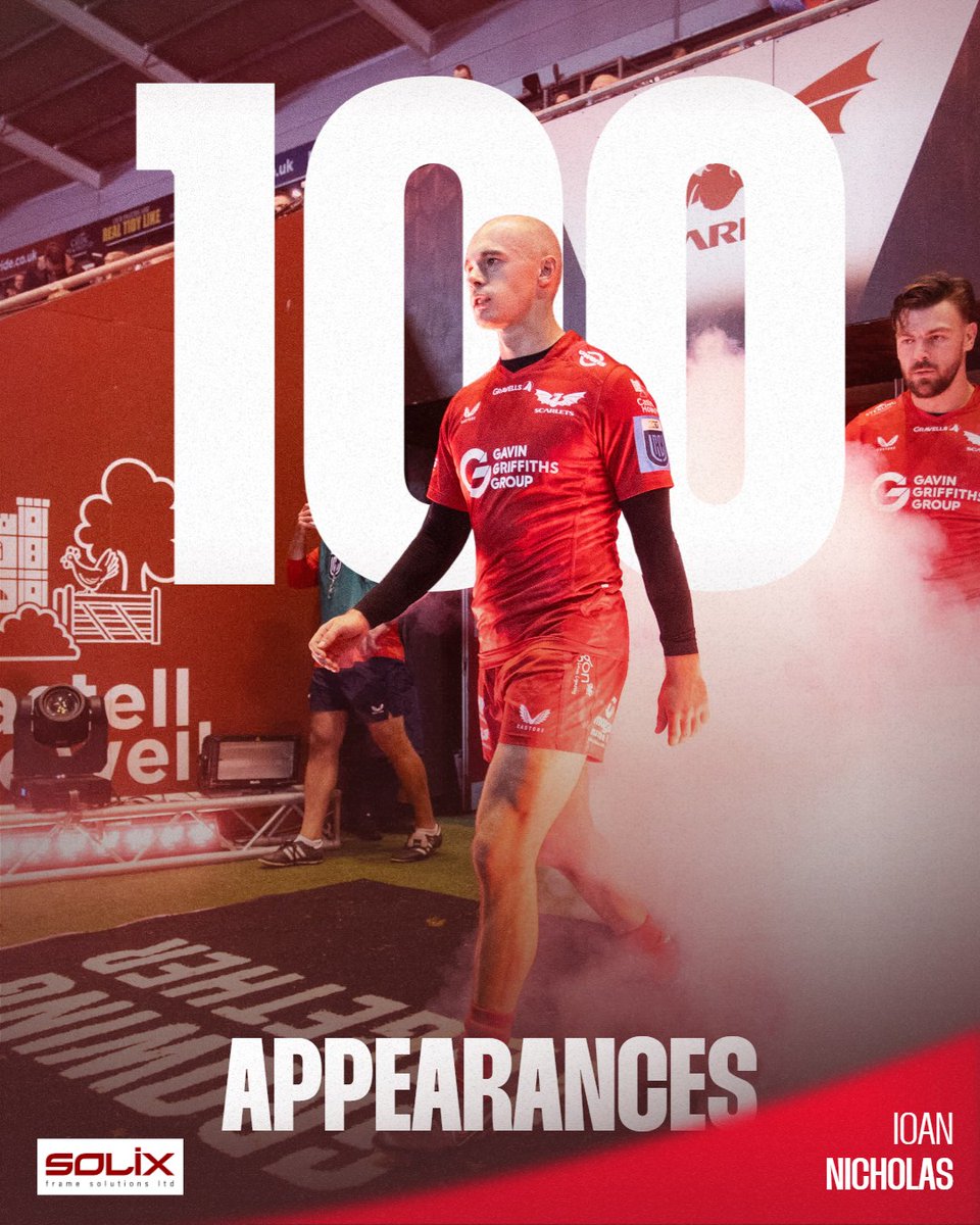 scarlets_rugby's tweet photo. Llongyfarchiadau i Ioan Nicholas ar gyrraedd 100 o ymddangosiadau i’r Scarlets 👏🔴

Congratulations to Ioan who will make his 100th Scarlets appearance on Saturday 🔥

🗞 https://t.co/wxpzb0Lmrj
#YmaOHyd https://t.co/OP6QNAg3xx