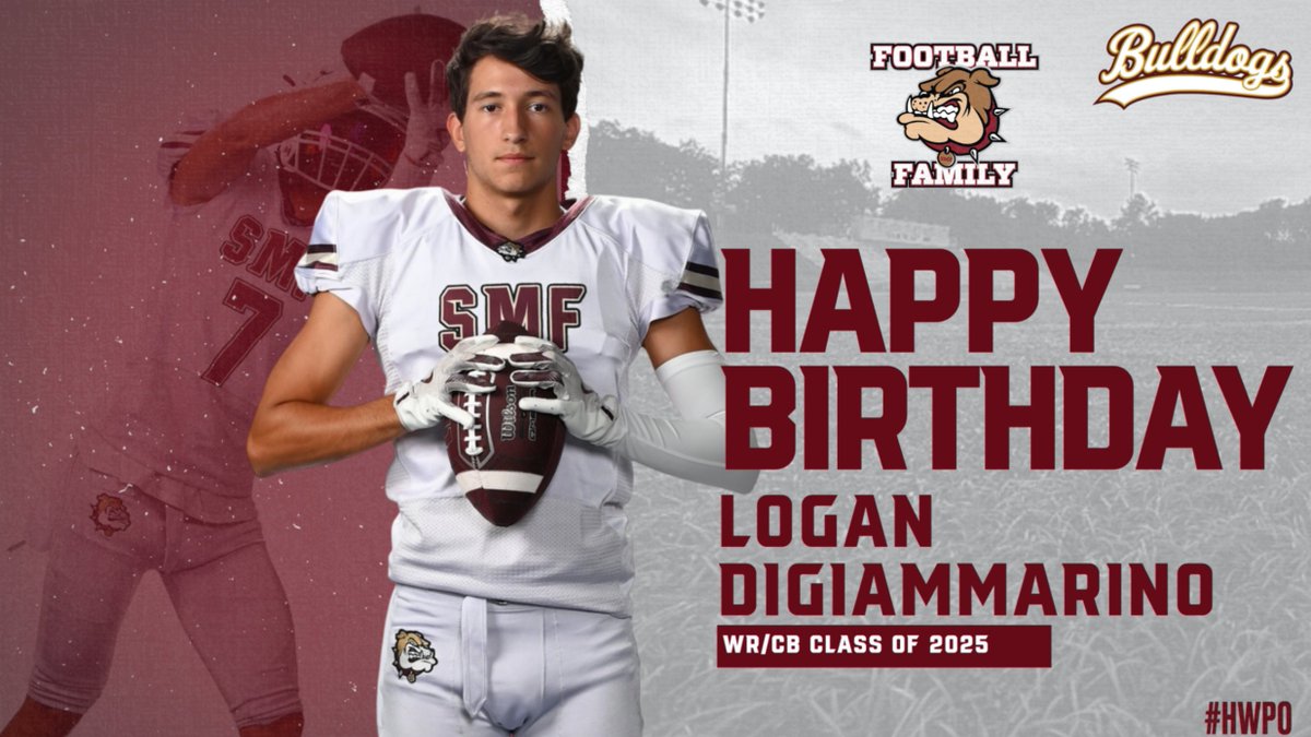 stowfootball's tweet photo. Happy Birthday to 2025 WR/DB @Ldigi25 ! Glad you are part of our football FAMILY. Enjoy your day! GO BULLDOGS! #HWPO #UNcommon https://t.co/JKeS7ezurx