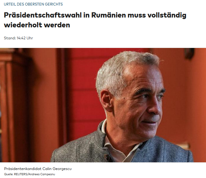 PeterBorbe's tweet photo. Auch in #Rumänien gilt jetzt das neue EU-faschistische Wahlsystem: Entweder gewinnt ein EU-freundlicher Kandidat, oder die Wahlen sind beeinflusst (von Russland natürlich) und ungültig. Es wird dann so lange weitergewählt, bis ein EU-Kandidat gewinnt.
https://t.co/iNPn4Kqz4R https://t.co/TC1bmDXyVN