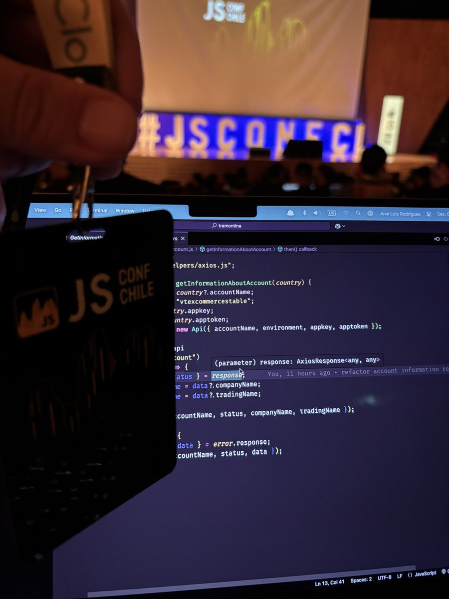 zeluizr's tweet image. Arranca la @jsconfcl 💛🖤