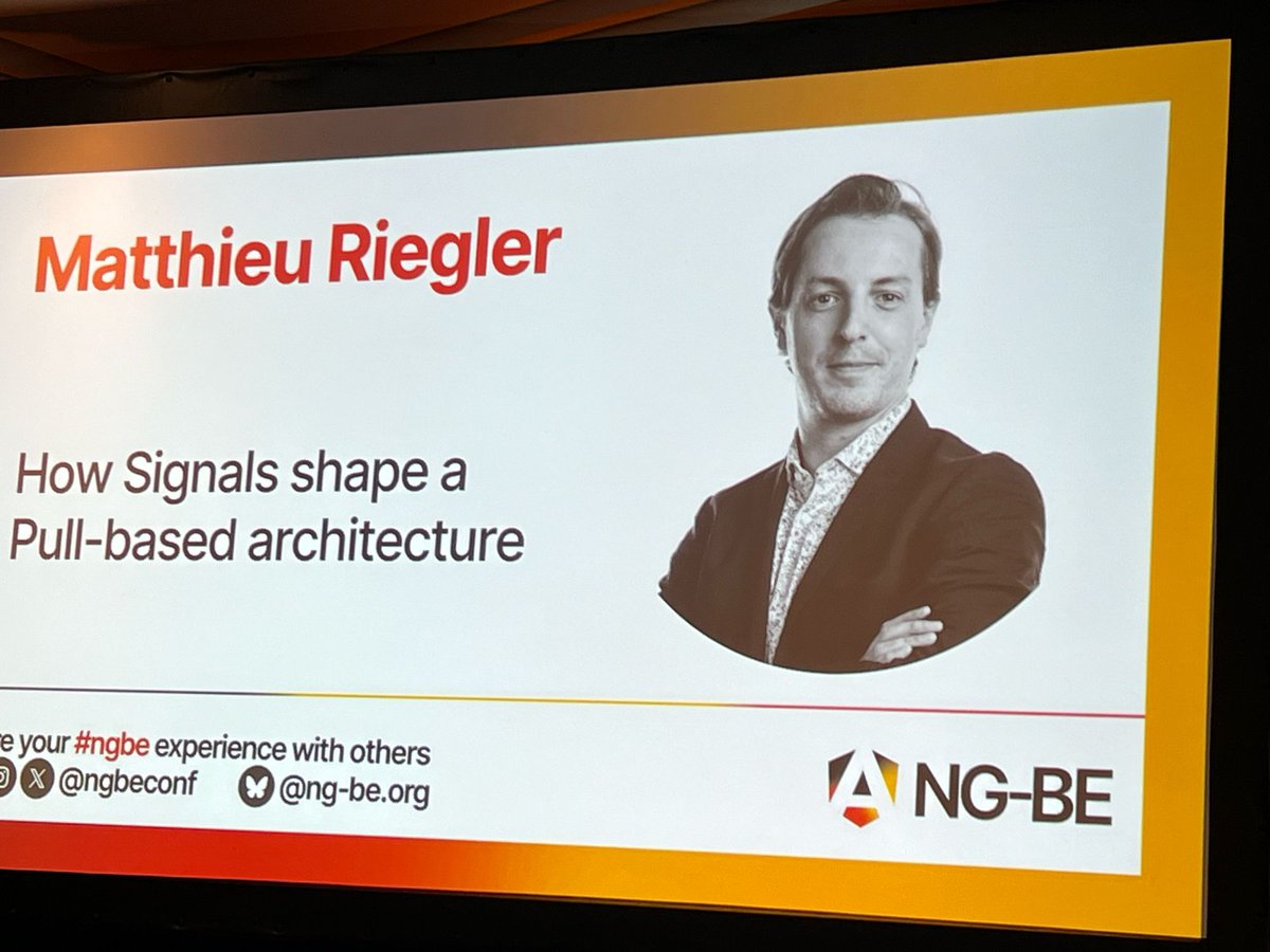 Manfred Steyer (@manfredsteyer) on Twitter photo Next one here at <a href="/ngbeconf/">NG-BE π€πβ€οΈ</a>: The amazing <a href="/Jean_Meche/">Meche Jean</a> aka Matthieu Riegler talks about Pull-based #Angular Next one here at <a href="/ngbeconf/">NG-BE π€πβ€οΈ</a>: The amazing <a href="/Jean_Meche/">Meche Jean</a> aka Matthieu Riegler talks about Pull-based #Angular