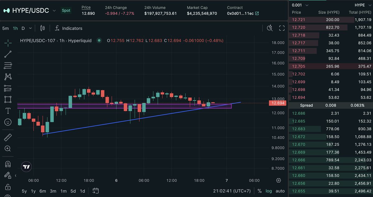$HYPE <a href="/HyperliquidX/">Hyperliquid</a> 

Looks so ready for another run up. $15 is next.