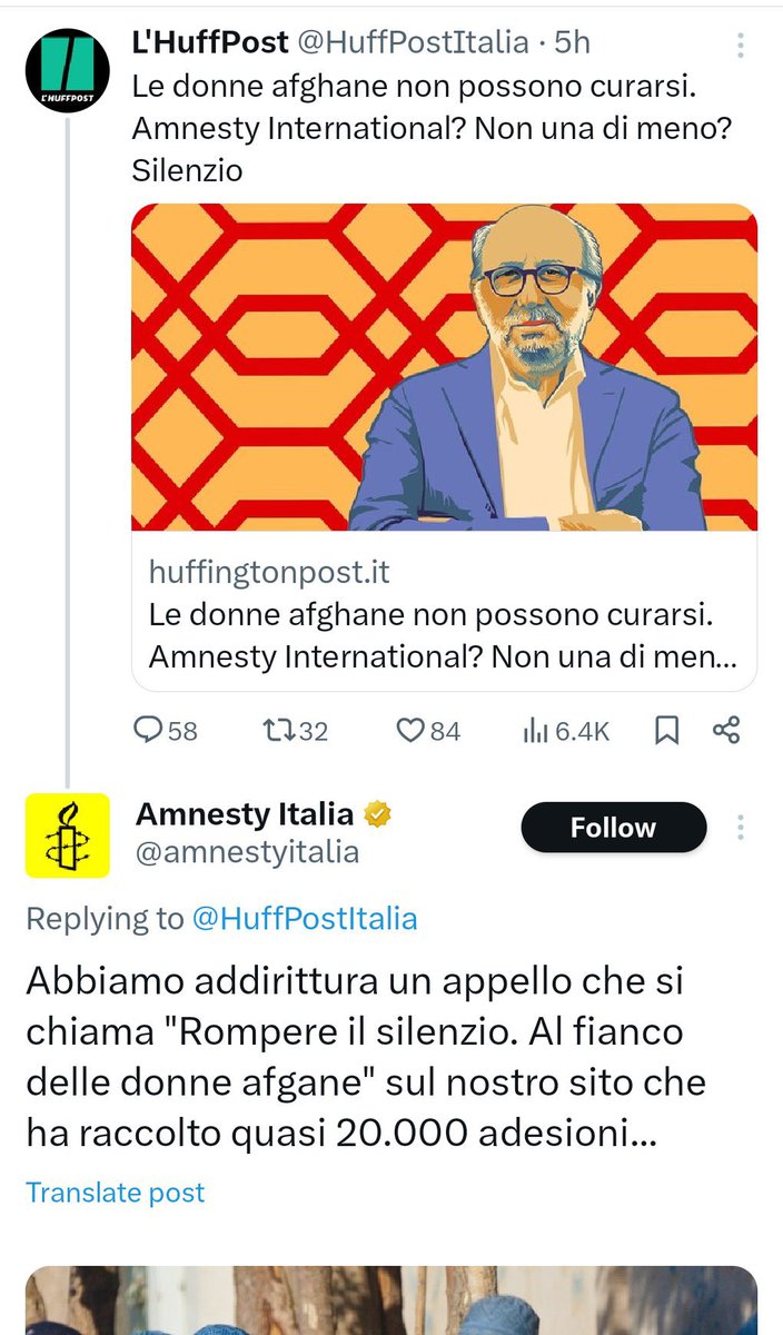 Riassumo la figura di merda del giorno. Pigi Battista per difendere il genocidio in Palestina, accusa Amnesty di non occuparsi delle donne afgane. Amnesty risponde che se n’è occupata eccome (un appello con 20.000 firme). Povero Pigi, come s’offre
#ComplicidiGenocidio