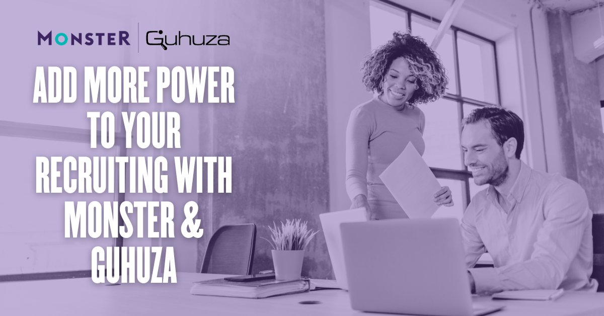 Ready to enhance your recruiting power? Check out our partnership with Guhuza!
Together we make it easy to automatically set up interviews with qualified candidates from our #Monster database with the click of a button.
Get started today with a free trial: learnmore.monster.com/guhuza