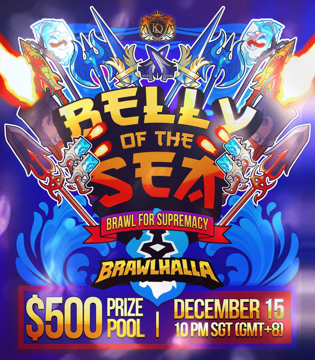 isabelletrist's tweet photo. 🌊 Dive into the Belly of the SEA Brawlhalla Online Tournament! 🌊

🔥 $500 prize pool, epic battles, and SEA dominance await! 🔥

🗓️ Dec 15 | 🕙 10:00 PM SGT
📝 Registrations are now open and FREE at https://t.co/Am2XEZHYfM

Sponsored by The Belly Besties 🍙 &amp; Kingdom eSports 🏆 https://t.co/dI3egEdQB3