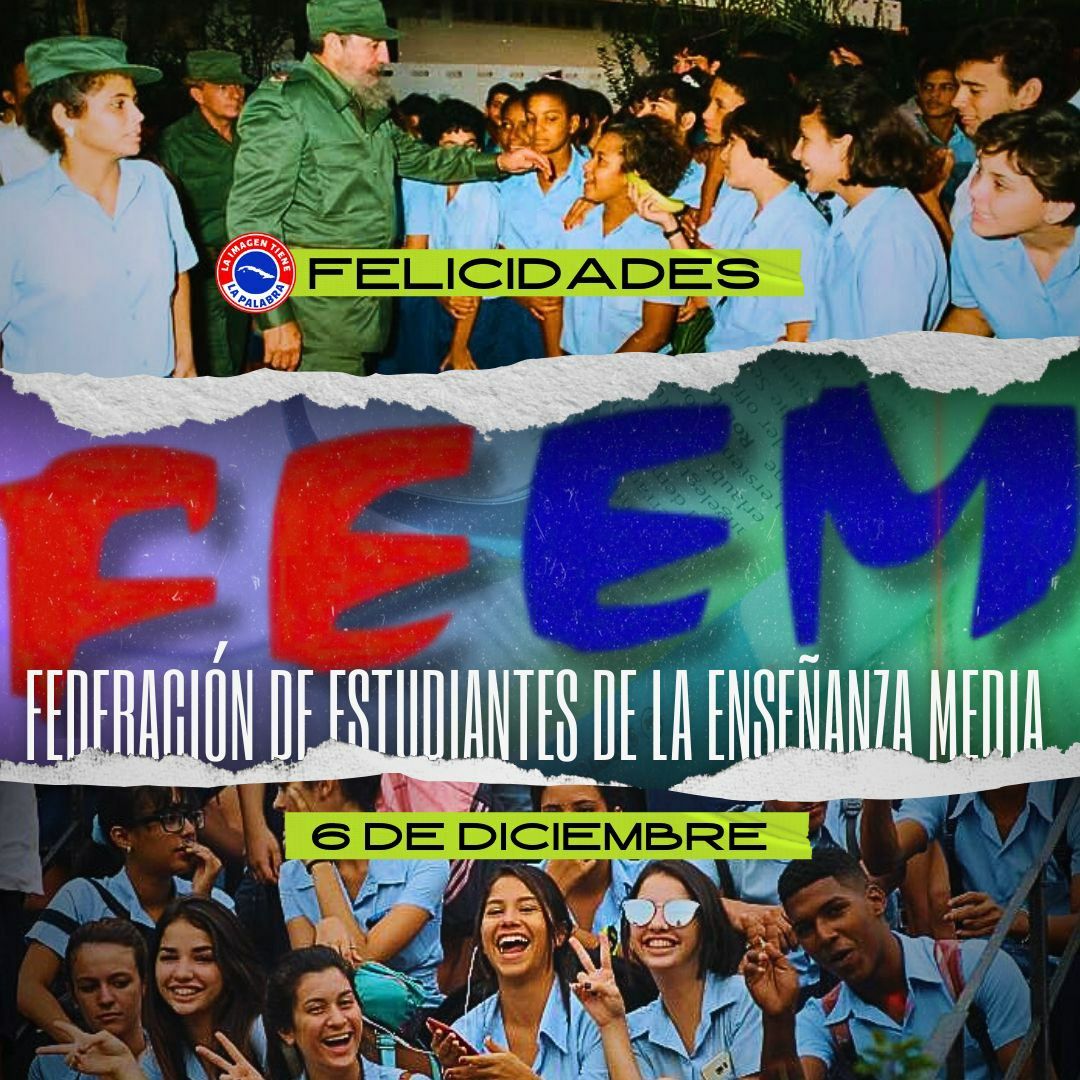 Los educadores palmeros felicitamos a los estudiantes que son miembros de la Federación de Estudiantes de la Enseñanza Media (FEEM) de #Cuba y en especial a los de #LaPalma, en el aniversario 54 de la creación de esta organización. #FEEM