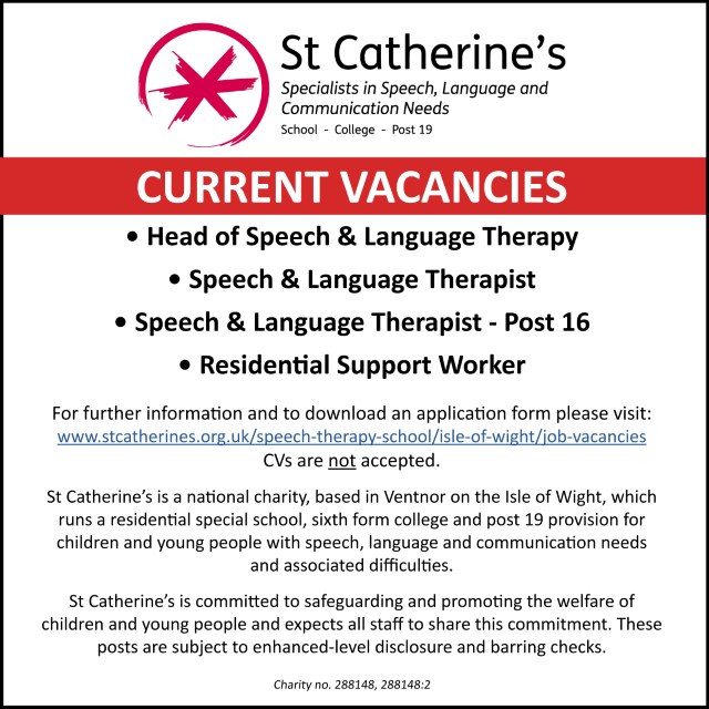 saintcatherines's tweet image. Current Vacancies here at St Catherine's! For more information have a look at our website! stcatherines.org.uk/speech-therapy… #SpeechJob #Speechandlanguage #SLAT