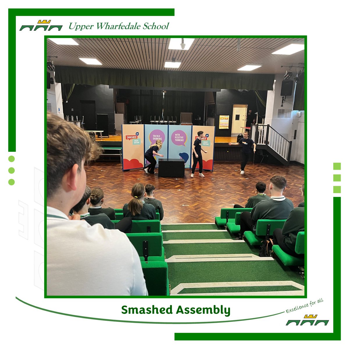 Year 7, 8 and 9 took part in the Smashed assembly this morning - learning about the dangers of binge drinking and how to manage peer pressure. An extremely informative production that was enjoyed by all students.