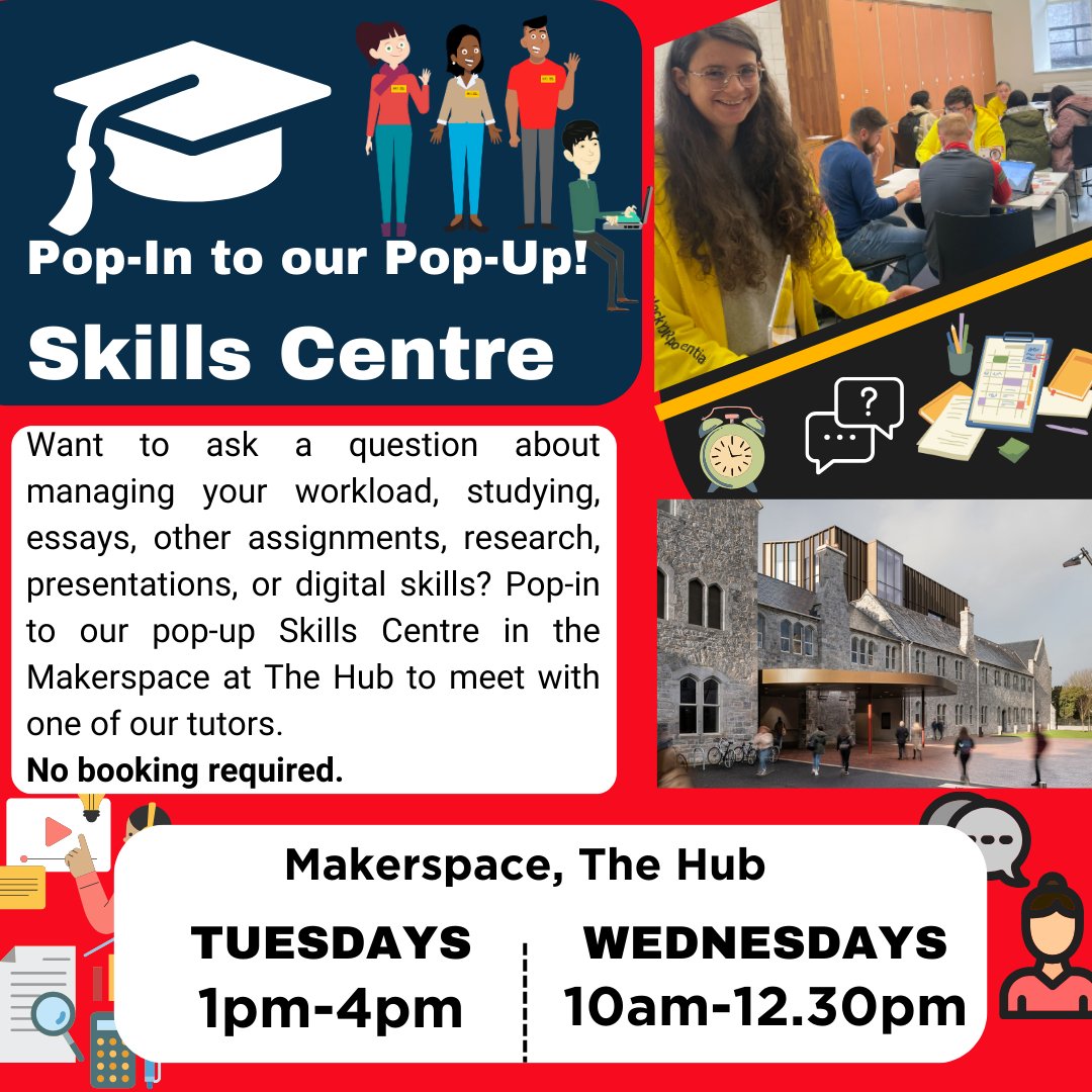 UCC Skills Centre πποΈ (@uccskills) on Twitter photo BIG NEWS! We will be running Drop-In Clinics in Brookfield Library to help with assignments, exam prep, time management and more. We also have some classes on assignment writing, our regular drop-ins in the Boole, and of course our pop-up centre in Makerspace! <a href="/UCC_Medicine/">UCCMedicine</a> BIG NEWS! We will be running Drop-In Clinics in Brookfield Library to help with assignments, exam prep, time management and more. We also have some classes on assignment writing, our regular drop-ins in the Boole, and of course our pop-up centre in Makerspace! <a href="/UCC_Medicine/">UCCMedicine</a>