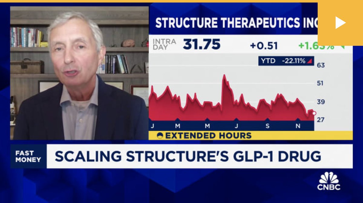 Structure Therapeutics (@structuretx) on Twitter photo Our CEO Raymond Stevens, Ph.D., joined <a href="/CNBCFastMoney/">CNBC's Fast Money</a> to discuss Structure's role in developing oral #smallmolecule treatments for #obesity. In an area with significant unmet medical need, we're leveraging a small molecule approach to address the scalability limitations of Our CEO Raymond Stevens, Ph.D., joined <a href="/CNBCFastMoney/">CNBC's Fast Money</a> to discuss Structure's role in developing oral #smallmolecule treatments for #obesity. In an area with significant unmet medical need, we're leveraging a small molecule approach to address the scalability limitations of