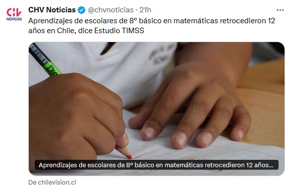 Y pensar que Boric, Vallejo, Jackson y compañía, llegaron al poder mintiendo a la gente que venían a cambiar la educación y no faltaron los tontos útiles que les creyeron 🤡 | Aprendizajes de escolares de 8° básico en matemáticas retrocedieron 12 años en Chile, dice Estudio TIMSS