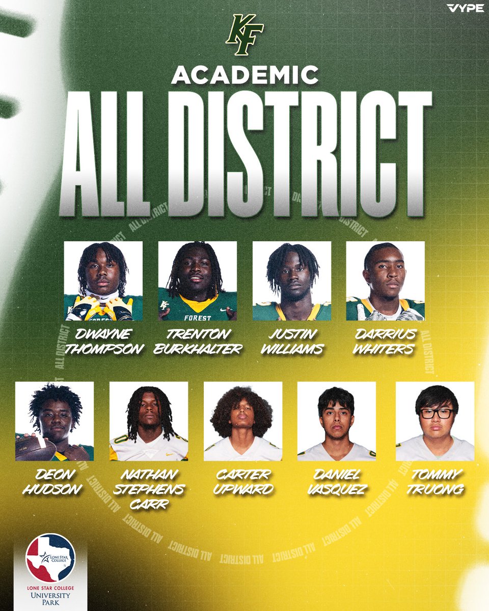Klein Forest would like to congratulate these great young men on being named