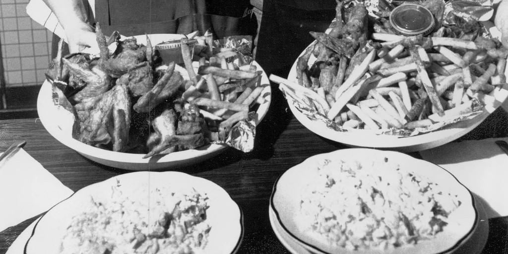 hclib's tweet image. In the early ‘90s, the Surveyor newspaper’s recurring column, "Quality Dining on a Budget Buck,” highlighted restaurants near Elliot Park neighborhood in Minneapolis. Photos of these local eateries are now part of the #ArchivesFeast in the HCL Digital Collections.