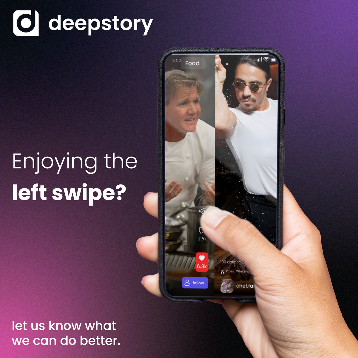 Deepstory_app's tweet photo. Enjoying the left swipe?

We're working on getting you more exciting things. 

Let's change the way the way we watch videos together.

Let us know on the feedback page link in bio

Download https://t.co/4gjhZQeD2l

iOS: https://t.co/uC2hr9jiBD

#deepstory #swipeleft https://t.co/w0E0QdsFpN