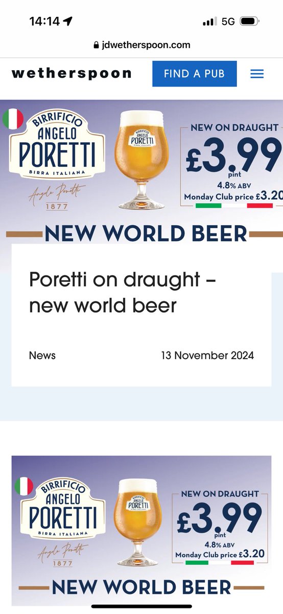 EFP63's tweet image. ⁦@craigowen15⁩ just got this e-mail from ‘spoons 🍻