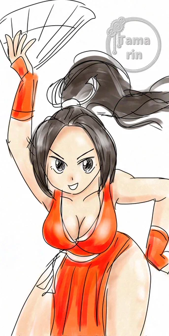 昔描いたお昼落書き不知火舞ちゃん縦長なのでクリック推奨 