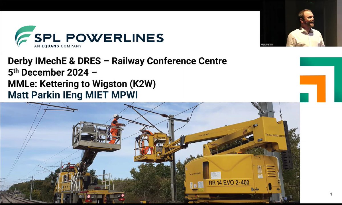 splpowerlinesuk's tweet photo. Yesterday, our Contractors Engineering Manager, Matt Parkin gave a technical presentation to @IMechE_Rail East Midlands, @DerbyRailway and @PWInstitution Nottingham and Derby Section on the #MidlandMainline project to date. ๐
#Rail #SPLPowerlines https://t.co/VdqqBMBFad