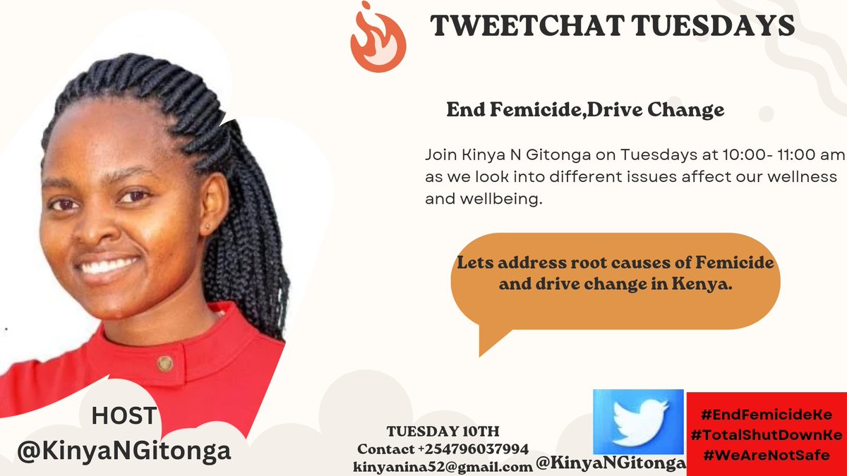kinyaNGitonga's tweet image. Join the conversation on  #TweetChatTuesday as we tackle Femicide hosted by @kinyaNGitonga. It's causes and solution 
In the meantime, what makes women succumb to Femicide?
Let's engage
