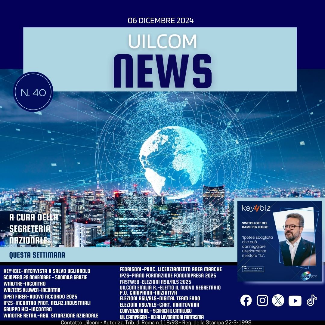 📣È online il XL numero di UILCOM NEWS a cura della segreteria nazionale
4️⃣0️⃣-2️⃣0️⃣2️⃣4️⃣

Leggi la rivista👇🏻
uilcom.it/uilcom-news/ui…