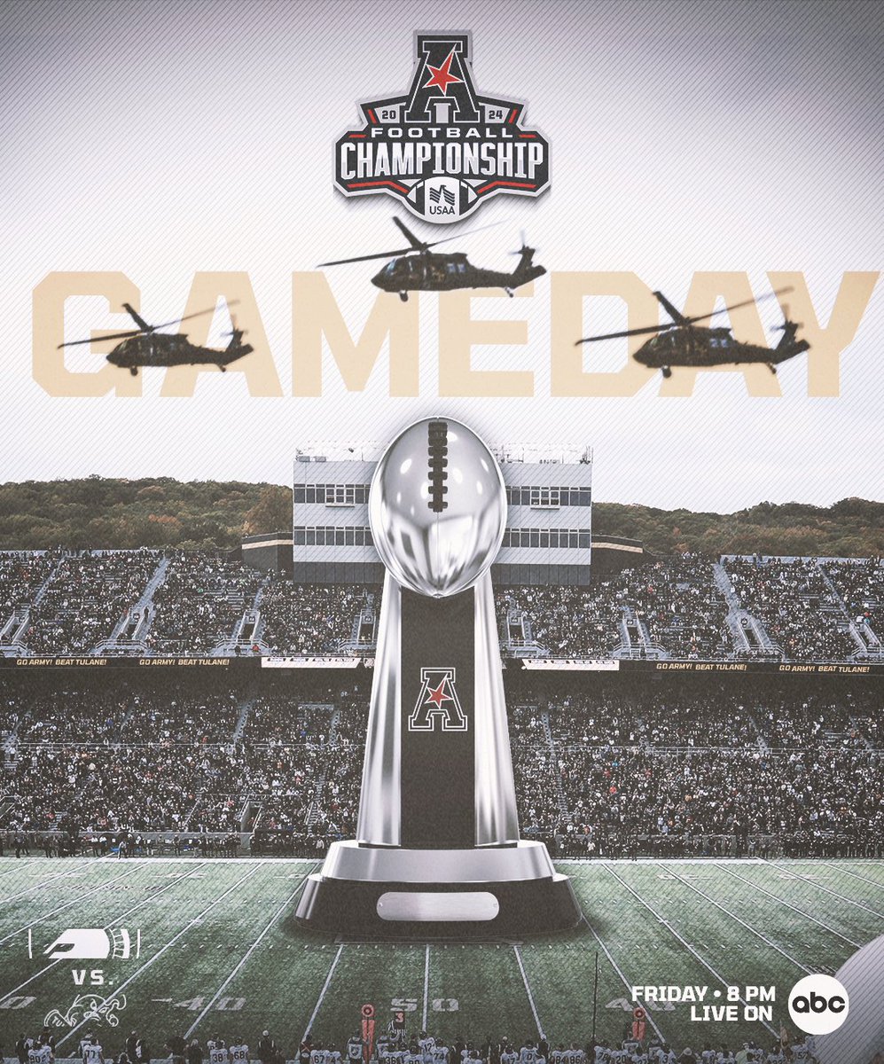 ArmyWP_Football's tweet photo. Happy Championship Friday! 

🆚 Tulane
📺 ABC
Game Links → https://t.co/cK1Nw72PJe https://t.co/t3NK0wzZaH